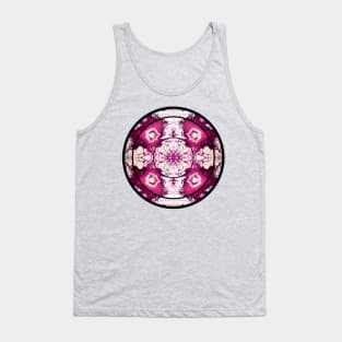 Pink/Maroon Paint Pour Pattern Tank Top